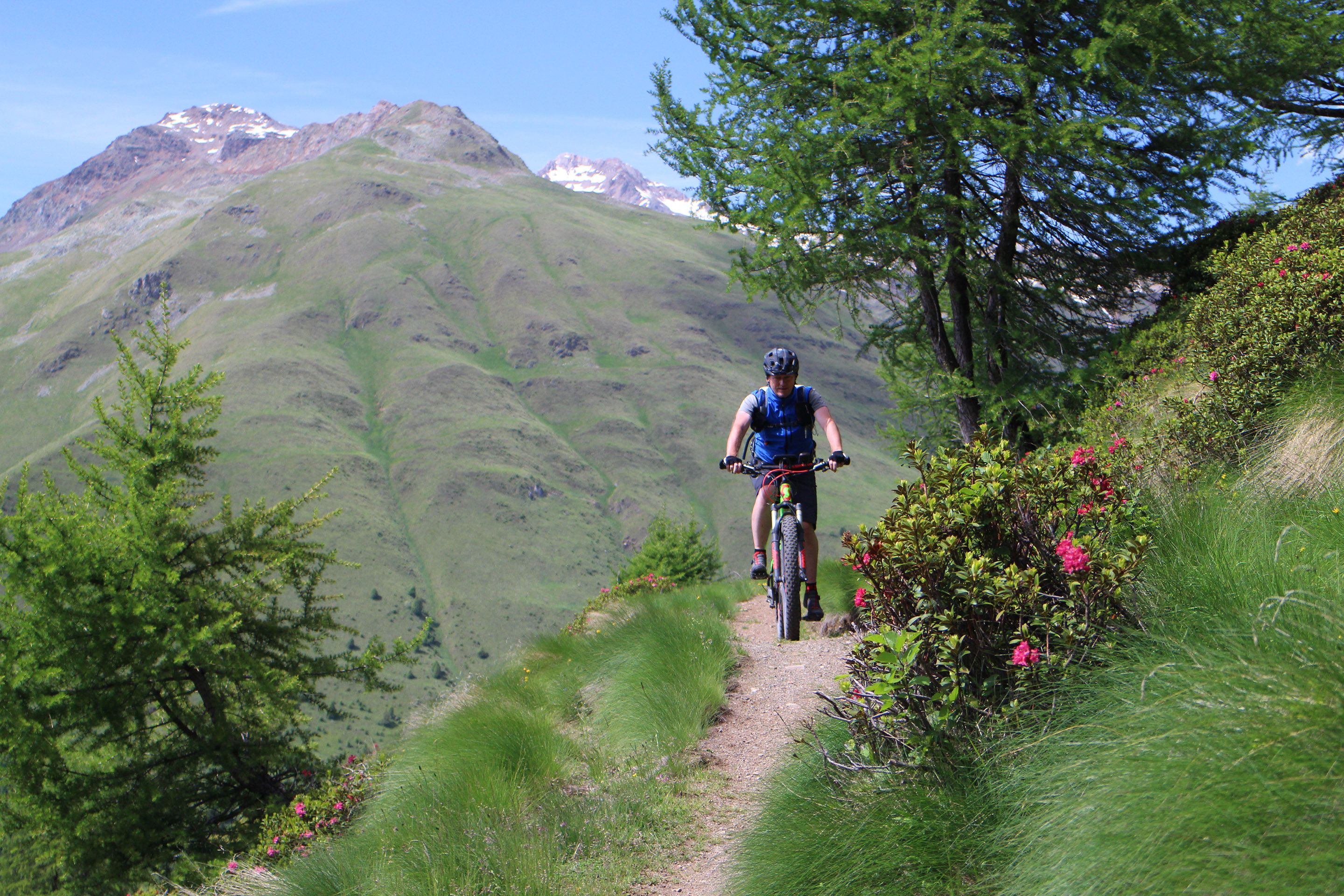 Mountainbiker auf MTB-Trail Alta Via Camuna