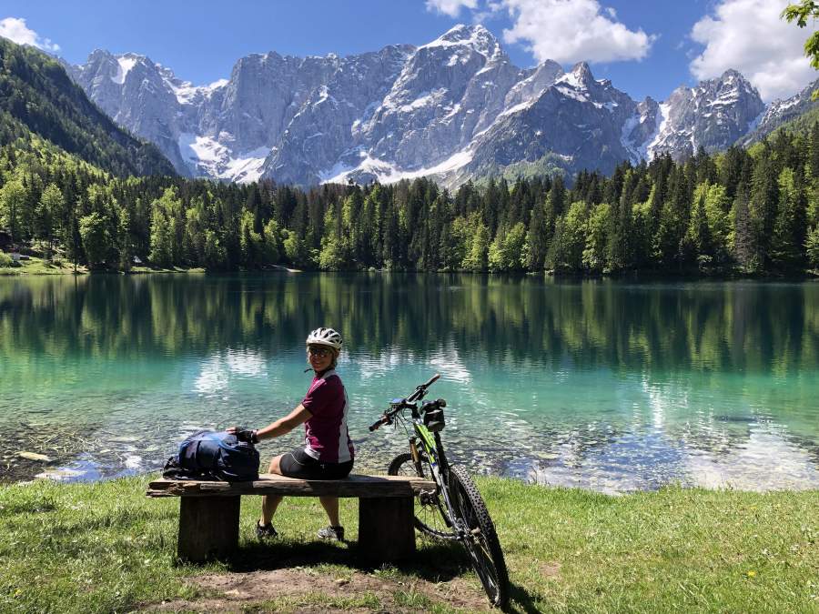 Pause mit Blick auf die Julischen Alpen